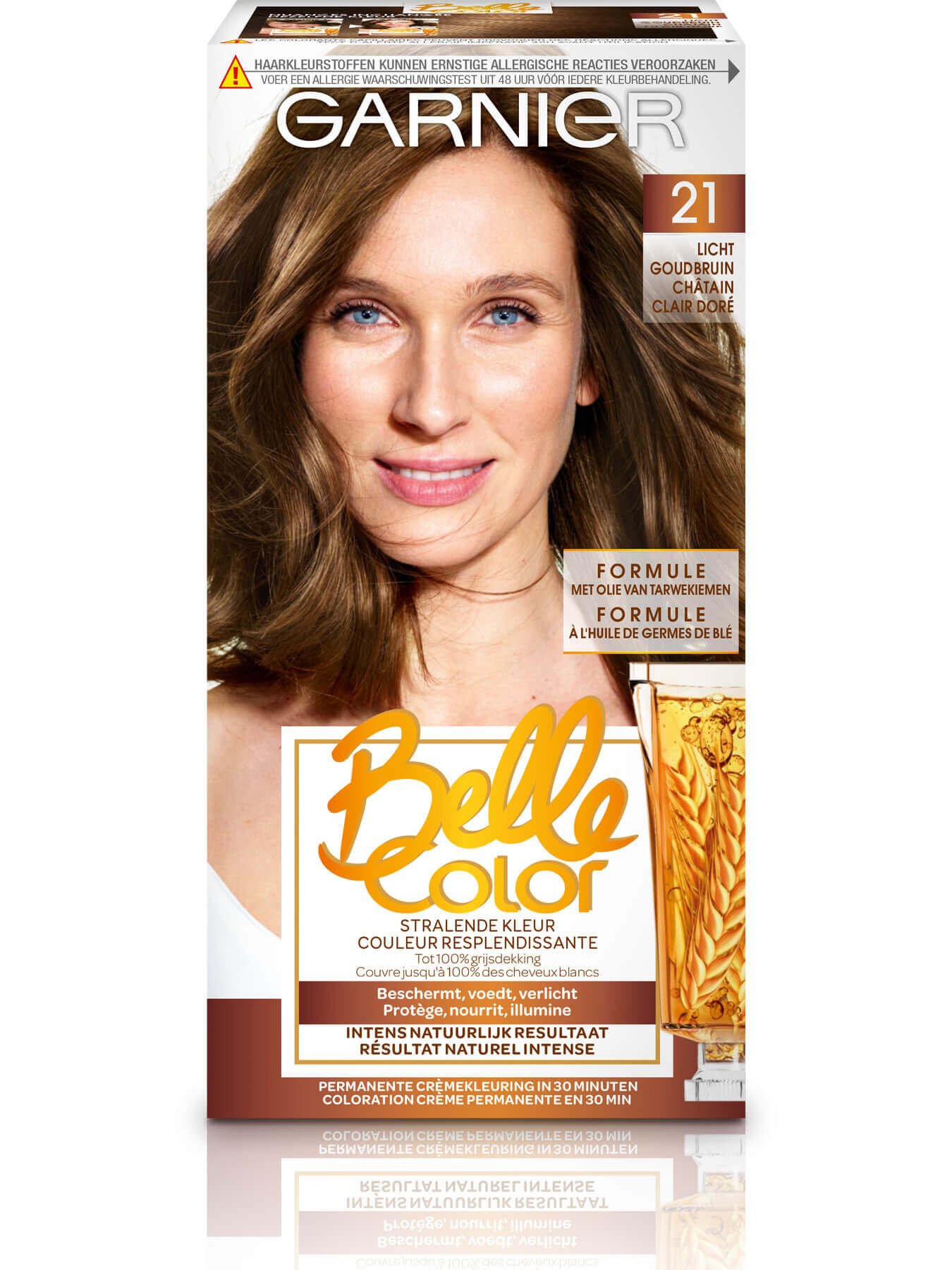 Kneden Luidruchtig Aanpassing Belle Color 21 Licht goudbruin Haarkleuring | Garnier Belle Color