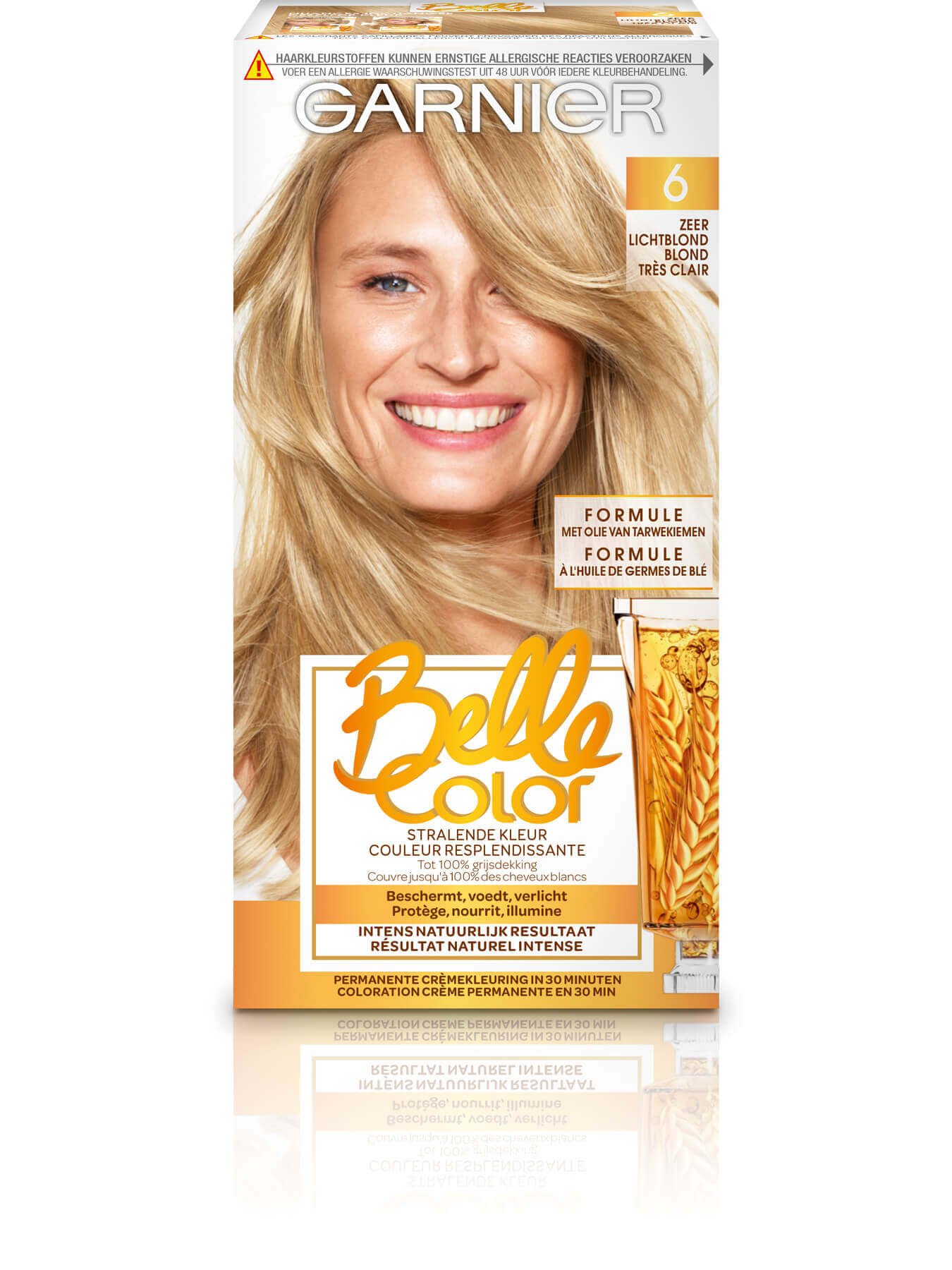 Coloration cheveux belle color 6 blond très clair | garnier