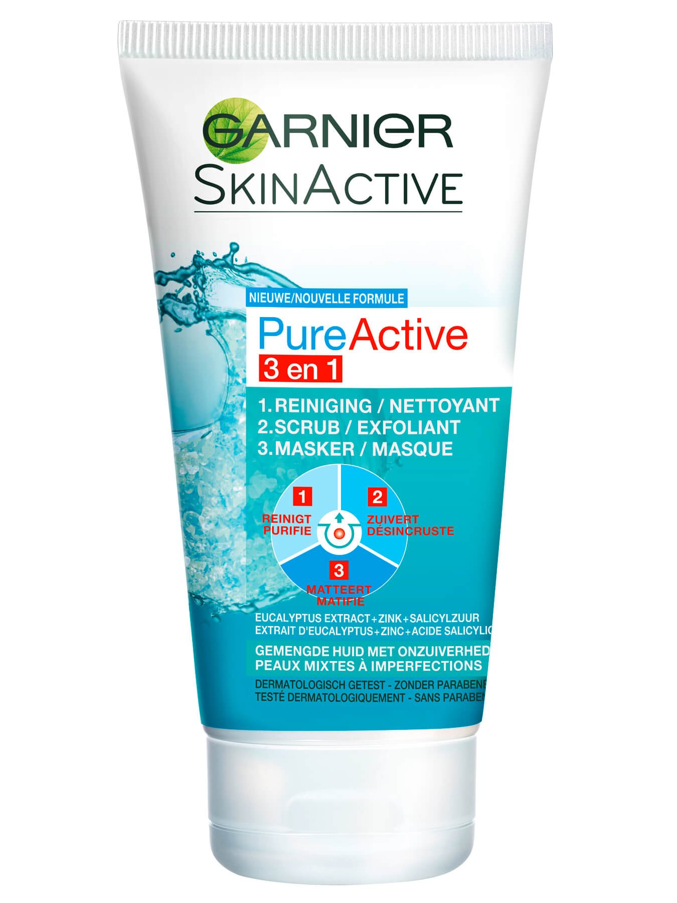 Pure Active 3 en 1 tube argile blanc