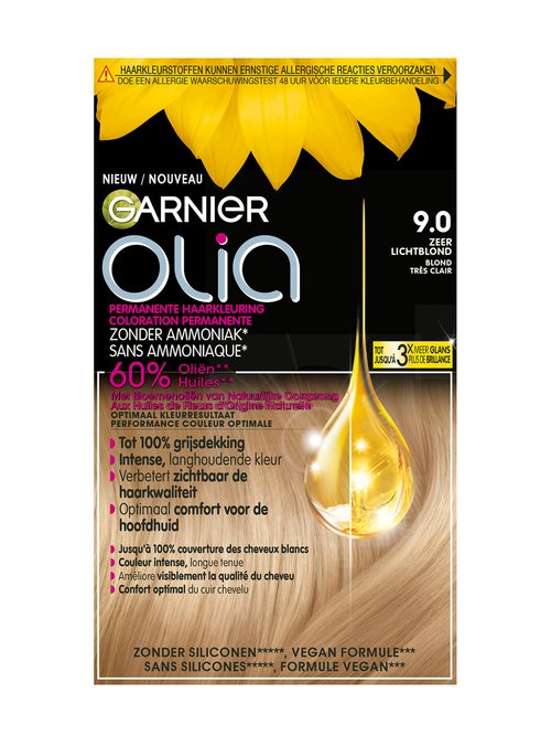 Coloration Garnier Olia N°9 - Blond Clair Radieux Sans Ammoniaque - Crème Colorante Neuve Pour Tous Types De Cheveux