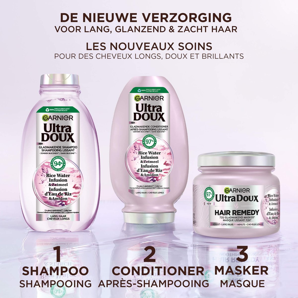 Ultra Doux Infusion d'Eau de Riz & Amidon Shampooing Doux | Garnier