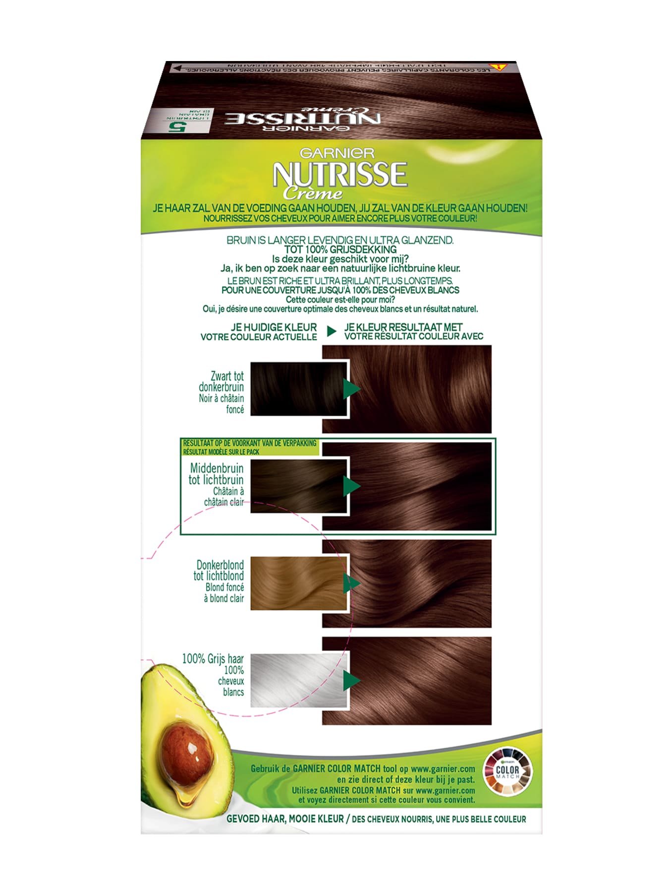 Nutrisse Creme 5 lichtbruin achterkant