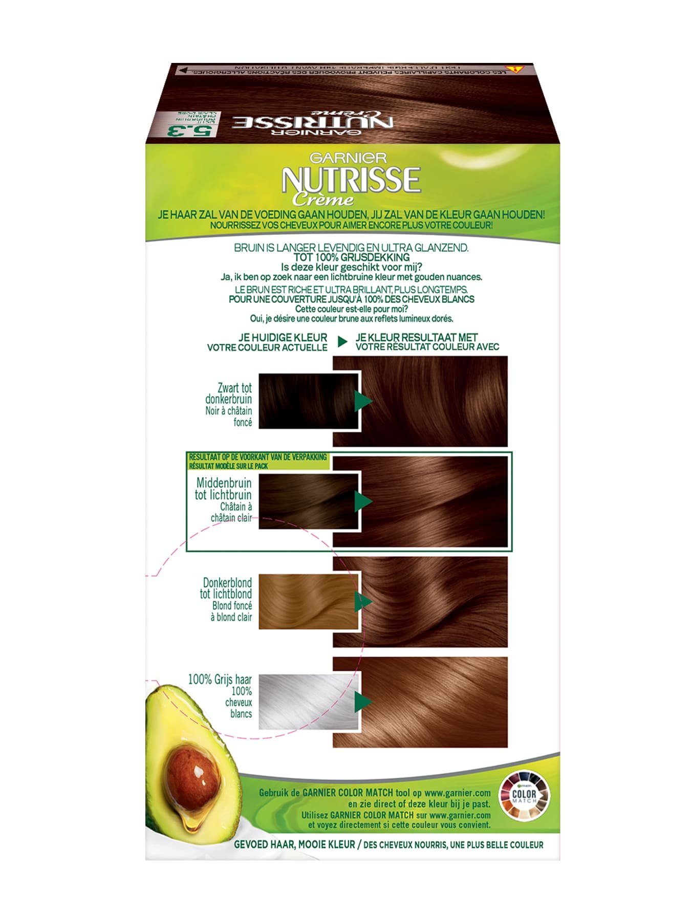 Nutrisse Creme 5.3 licht goudbruin achterkant