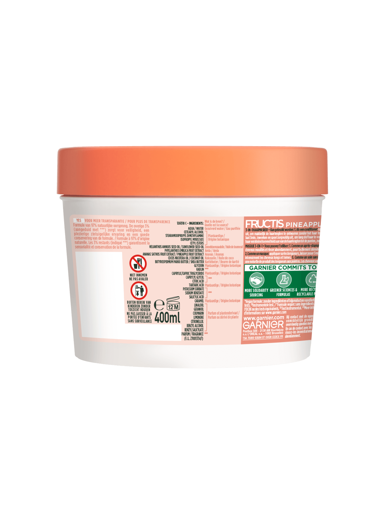 GAR Haircare Fructis Hairfood Mask Pineapple B350 pack back 23png
