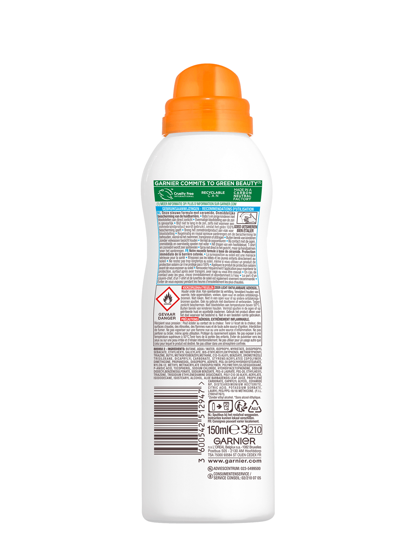 GAR Ambre Solaire Kids SensitiveExpert Mist spf50 150ml 3600542512947 back 1350x1800