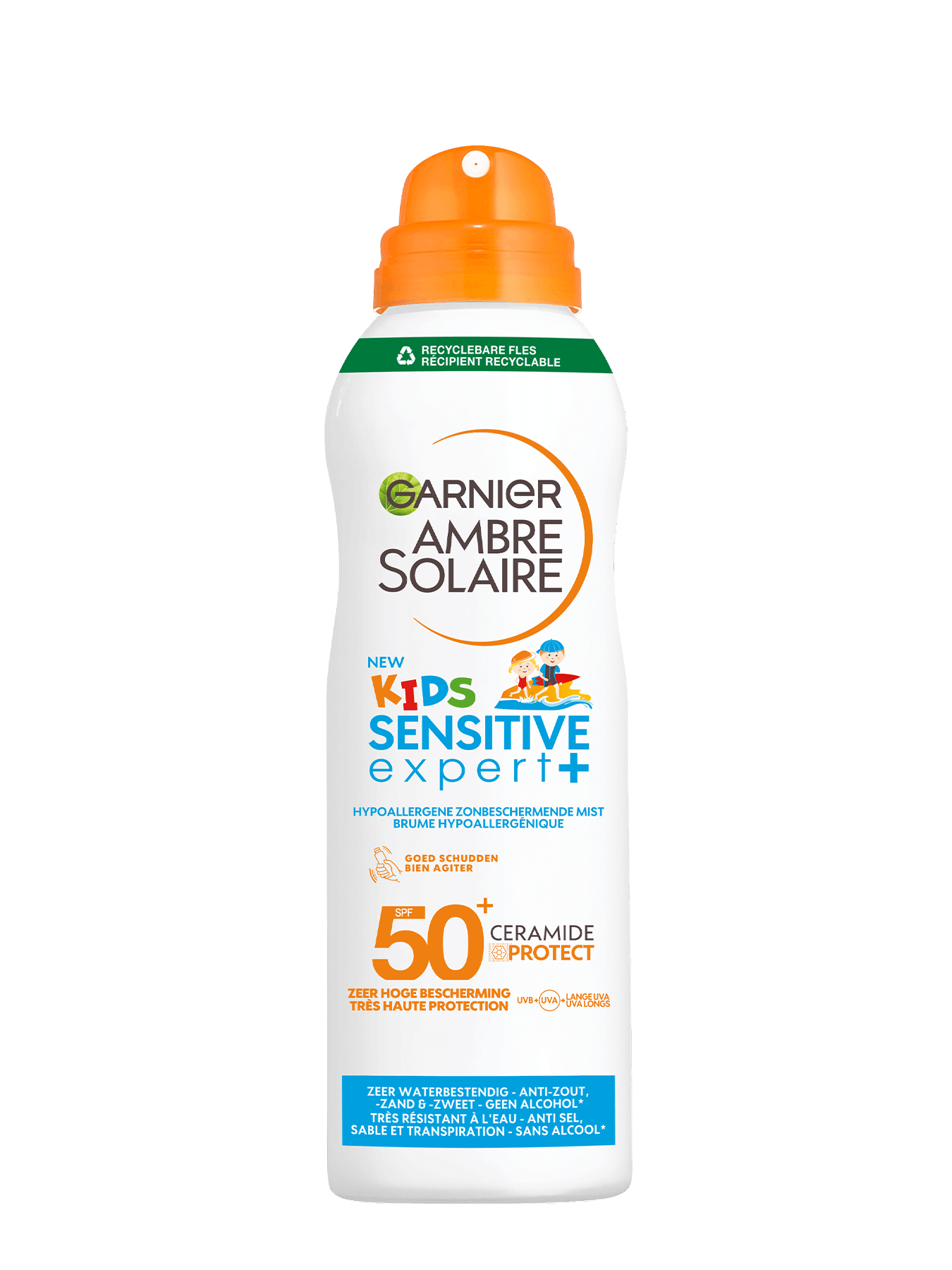 GAR Ambre Solaire Kids SensitiveExpert Mist spf50 150ml 3600542512947 front 1350x1800