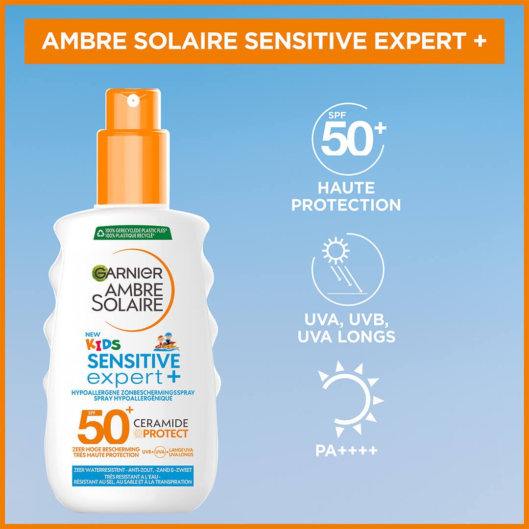 GAR Ambre Solaire Kids SensitiveExpert Spray spf50 150ml 3600542520225 01 FR