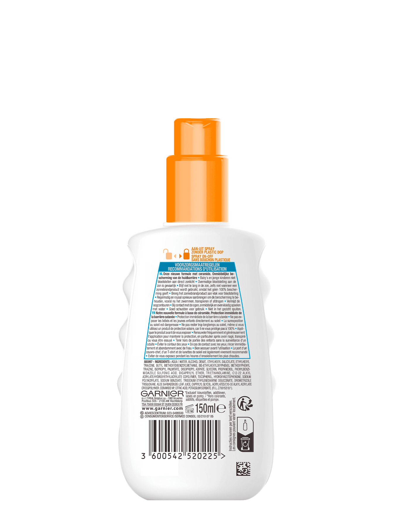 GAR Ambre Solaire Kids SensitiveExpert Spray spf50 150ml 3600542520225 back 1350x1800
