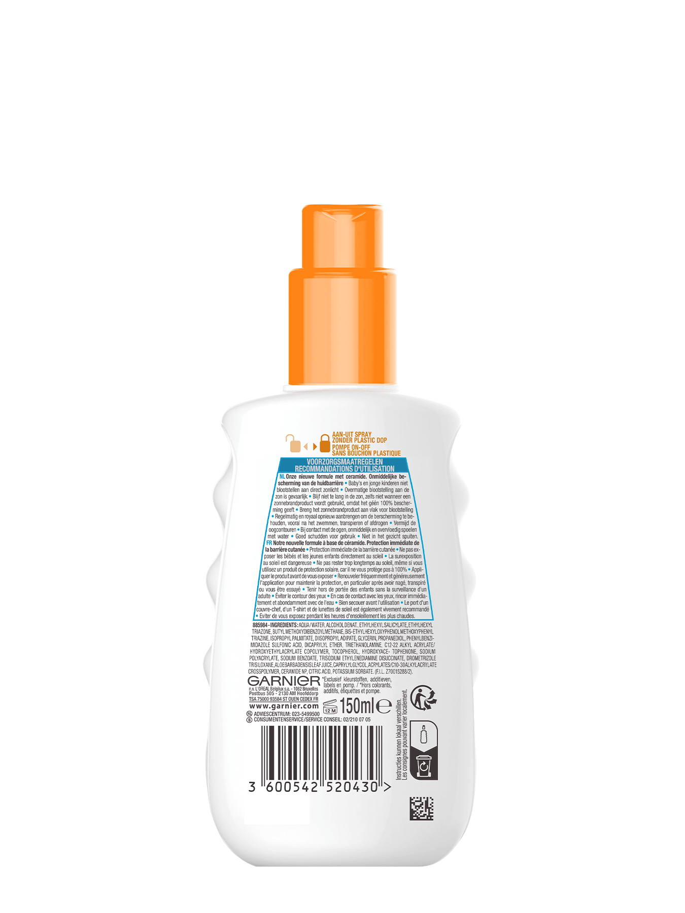 GAR Ambre Solaire SensitiveExpert Spray spf50 150ml 3600542520430 back 1350x1800
