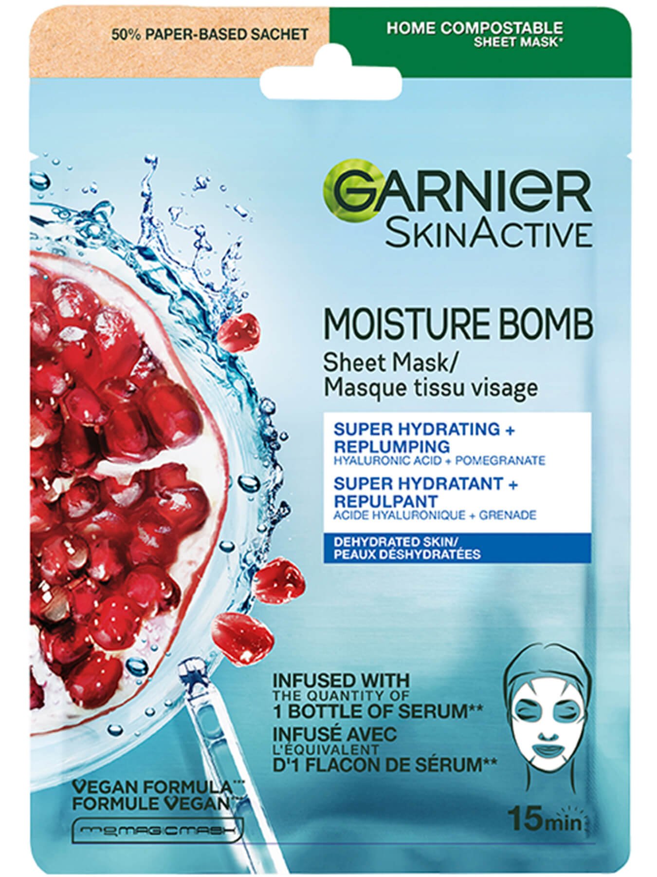 Masque Tissu Visage Hydratant Moisture Bomb Grenade Garnier