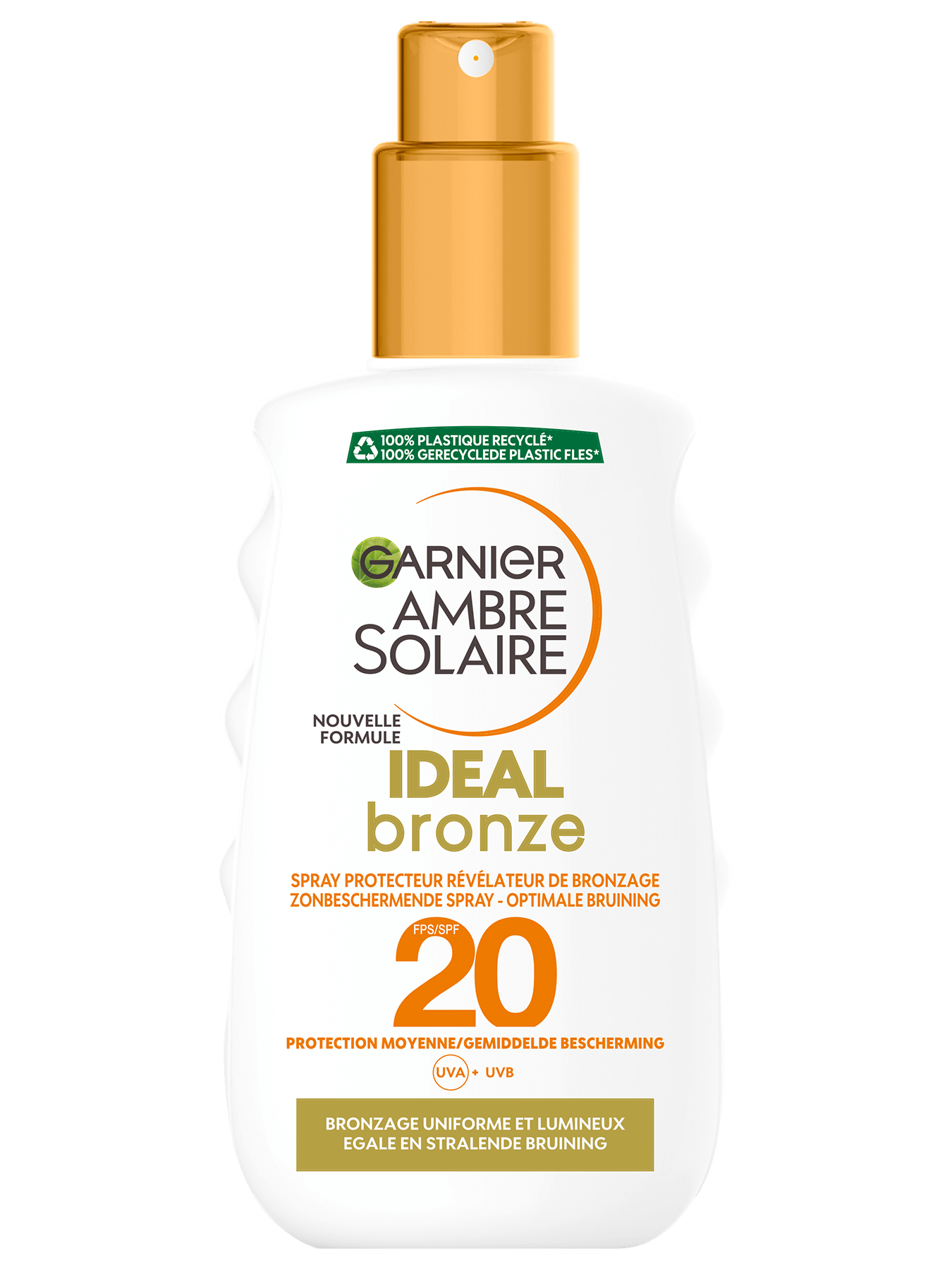 GAR Ambre Solaire Ideal Bronze Spray spf20 200ml 2021 front 3000x3000px