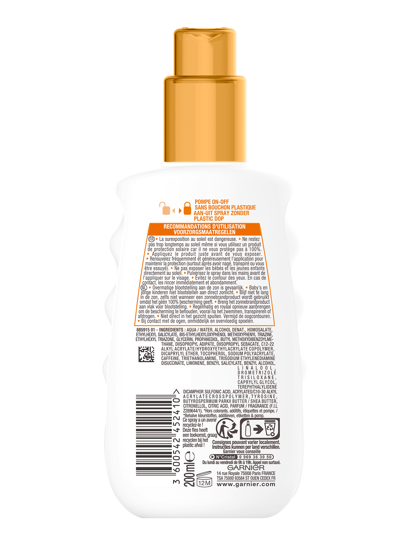 GAR Ambre Solaire Ideal Bronze Spray spf30 200ml 2021 back 3000x3000px (1)